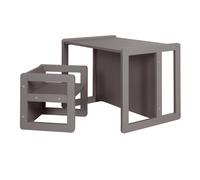Set Table Convertible En Banc Et 1 Chaise Évolutive Anthracite TU
