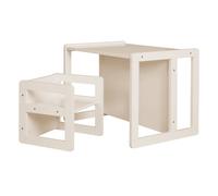 Set Table Convertible En Banc Et 1 Chaise Évolutive Beige TU