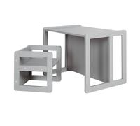 Set Table Convertible En Banc Et 1 Chaise Évolutive Gris TU