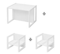 Set Table Convertible En Banc Et 2 Chaises Évolutives Blanc TU