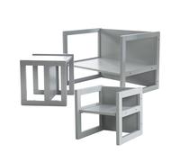 Set Table Convertible En Banc Et 2 Chaises Évolutives Gris TU