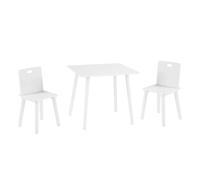 Set Table Et 2 Chaises Enfant Avec Pieds En Bois Massif Blanc TU