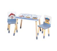 Set Table Et 2 Chaises Enfant Avec Pieds En Bois Massif Bleu Gris - Pat' Patrouille TU
