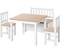 Set table et chaise pour enfants - Set de meubles pour enfants - 2 chaises en bois - Banc - Montage nécessaire