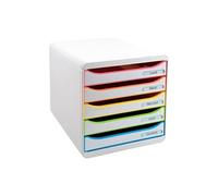 Exacompta Module de classement Big Box Plus 5 tiroirs A4+ Arlequin/Blanc