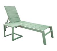 Happy Garden - Set transat et table d'appoint Barbados - textilène & aluminium vert sauge