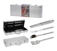 Bbq Collection Lot de 4 ustensiles barbecue inox avec étui aluminium 46 cm