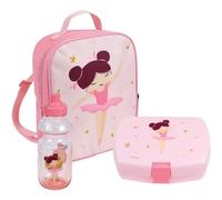 Set vaisselle une gourde, une boite goûter et un sac a dos isotherme fille Fun House Danseuse Ballerine Rose TU