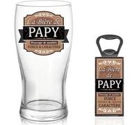 Set Verre à Bière et décapsuleur - Papy MARRON G