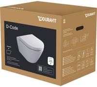 Duravit WC suspendu D-Code, chasse d'eau profonde, sans bride, abattant ralenti, blanc brillant
