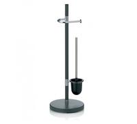 Set WC - Non spécifié - Dérouleur Papier WC et Brosse - Gris Anthracite - Métal - 76.5cm x 25cm