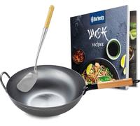 Set wok en acier au carbone, forme:plate