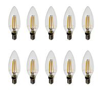 Set x 10 - 4301 - V-TAC - Ampoule LED Bougie - Filament - ø35x100 - Culot E14 - 4W Consommés (Équivalent 40W Incandescent) - Blanc chaud 2700K - 400 lm - 300° Angle de faisceau
