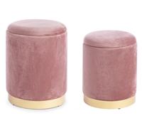 Set2 Pouf Container Polina Antique Pink
