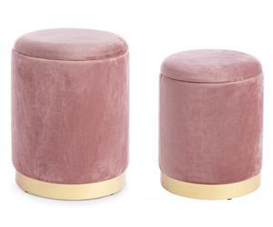 Set2 Pouf Container Polina Antique Pink