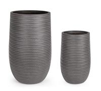 Set2 Vase Tressage To Tall Anthracite
