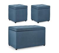 Set3 Bench-2Pouf Cont. Derrick Blue