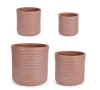 Set4 P.Vase Tressage Cil Terracotta