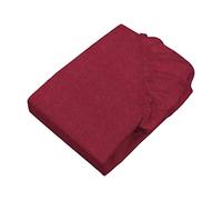 SETEX 1110 090200 407 307 SE0 Drap-Housse en Flanelle mélangé 90% Coton/env. 10% Polyester Rouge foncé 90 x 200 cm