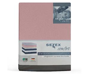 SETEX 1210140200407109 Drap Housse en Flanelle,100% Coton, Rose Vieilli, 140 x 200 cm