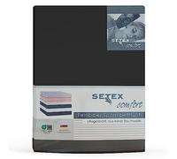 SETEX 1210180200407039 Drap Housse en Flanelle,100% Coton, Noir, 180 x 200 cm