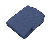 SETEX Drap-Housse en Flanelle mélangée, 90 x 200 cm, env. 90% Coton/env. 10% Polyester, Bleu Marine