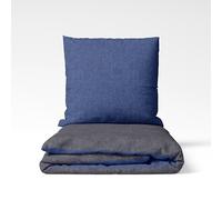SETEX Parure de lit réversible 155 x 220 cm, Couette 1 Personne - Parure de lit 2 pièces avec Housse de Couette et taie d'oreiller (80 x 80 cm), 90% coton/10% Polyester