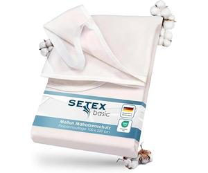 SETEX Protège-Matelas en Molleton 100 x 220 cm Couleur Naturelle - Surmatelas pour Matelas de 15-22 cm de Hauteur - Protège-Matelas avec élastiques d'angle - Standard 100 par Oeko-TEX