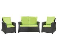 Setgarden® Set de coussins de jardin en rotin 4-5 places - pour canapé, chaise à bascule et salon, confortables pour intérieur et extérieur, polyester - imperméable (Lime, 100 x 60 x 50 / 2 x 50 x 56)