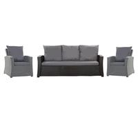 Setgarden® Set de coussins de jardin en rotin 4-5 places - pour canapé, chaise à bascule et salon, confortables pour intérieur et extérieur, polyester - imperméable (anthracite, 160 x 60 x 50 / 2 x 50