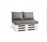 Setgarden Triple Komfort Lot de coussins pour palettes européennes, coussins d'assise et de dossier, extra épais et indéformables, avec housses amovibles, pour l'extérieur, gris clair, 120 x 50/2 x 56
