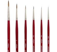 Sets de pinceaux pour aquarelle - tailles 10/0, 4/0, 2/0, 0, 2, 4 - aquarelle, modélisme artistique, peinture acrylique, peinture à l'huile - lot de 6