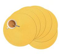 Sets de table ronds en polypropylène tressé 12/15 pouces, sous-verres 4,72 pouces, plusieurs couleurs disponibles, matériau plastique, lavables, sets de table isolants, sous-verres, tapis de vase, déc