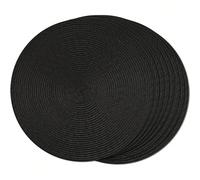 Sets de table ronds en polypropylène tressé 12/15 pouces, sous-verres 4,72 pouces, plusieurs couleurs disponibles, matériau plastique, lavable, isolant thermique, sets de table, sous-verres, tapis de 