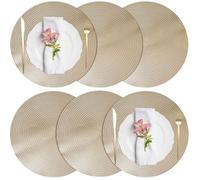 Sets de table ronds - OKZ® - Lot de 6 - Lavables - Antidérapants - PVC écologique - Résistants à la chaleur jusqu'à 80°C