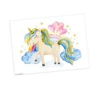 Sets de table|Sets de table lavables - Licorne dans les nuages - 44 x 32 cm - Vinyle de qualité supérieure