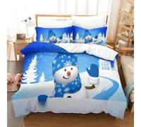 Sets Housse De Couette Avec Taies D'oreiller,D Christmas Snowman Imprim¿¿ Microfibre Literie Parure De Lit Linge De Lit Avec Fermeture ¿¿Clair Double£¿Xc