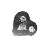 Setter anglais - horloge à pendule avec photo de chien, étagères en forme de cœur avec horloge, horloge sur pied personnalisée de la marque Art-Dog