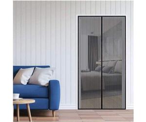 Seuil anti-insectes automatique - 95 x 205 cm - Noir - Magnétique - Barrière anti-insectes à fermeture automatique