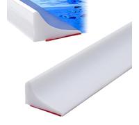 Seuil de Douche en Silicone, 200CM Bande Imperméable Pliable, Joint Etanchéité Pour Paroi en Verre, Plancher de Douche (Blanc)
