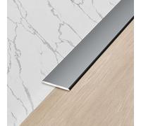 Seuil de porte, Bande de transition sol en aluminium, bande séparation plate, couvre les sols stratifiés/bois/LVT - Plaque métallique for joints(Grey,20mm)
