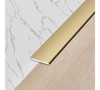 Seuil de porte, Bande de transition sol en aluminium, bande séparation plate, couvre les sols stratifiés/bois/LVT - Plaque métallique for joints(Gold,10mm)