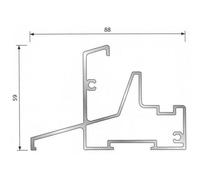 Seuil PB58 JO2 pour porte-fenêtre bois BILCOCQ - 6.03 m - PB58JO2
