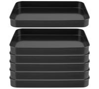 SEUNMUK Lot de 6 plaques de cuisson rectangulaires noires de 24,8 x 18,3 x 2,5 cm - Plaques à pâtisserie antiadhésives pour pain, gâteaux, pizza et viande