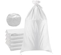 SEUNMUK Sac a gravats 50 pièces, Sac gravat Big Bag 45x77 cm en polypropylène tissé pour chantier et contrôle des inondations avec attaches 20 m