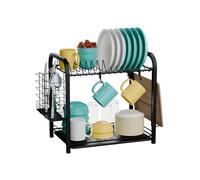 SEVANTE Égouttoir à vaisselle en acier inoxydable - Noir - 41,5 x 21 x 33 cm - Égouttoir à vaisselle moderne - Égouttoir à vaisselle - Dish Drainer