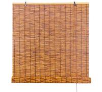 SEVEEZ Store Enrouleur Bambou,Carbonisation Rideau en Roseau Naturel,Tissé À La Main Rétro Rideau De Paille,pour Intérieur/Extérieur/Jardin/Fenêtre,avec Accessoires (Color : Brown, Size : 130x200cm)