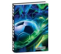 Seven Agenda scolaire de poche daté 12 mois, 11,5 x 15,9 cm, 352 pages, couverture avec sérigraphie inspirée du monde du sport, ballon de football, agenda scolaire pour enfants et adolescents