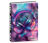 Seven Agenda scolaire de poche daté 12 mois, 11,5 x 15,9 cm, 352 pages, couverture avec sérigraphies irisées, musique et autocollants inclus, agenda scolaire pour filles et filles