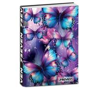 Seven Agenda scolaire de poche daté 12 mois, 11,5 x 15,9 cm, 352 pages, couverture lilas avec sérigraphies irisées, papillons et autocollants inclus, agenda scolaire pour filles et filles